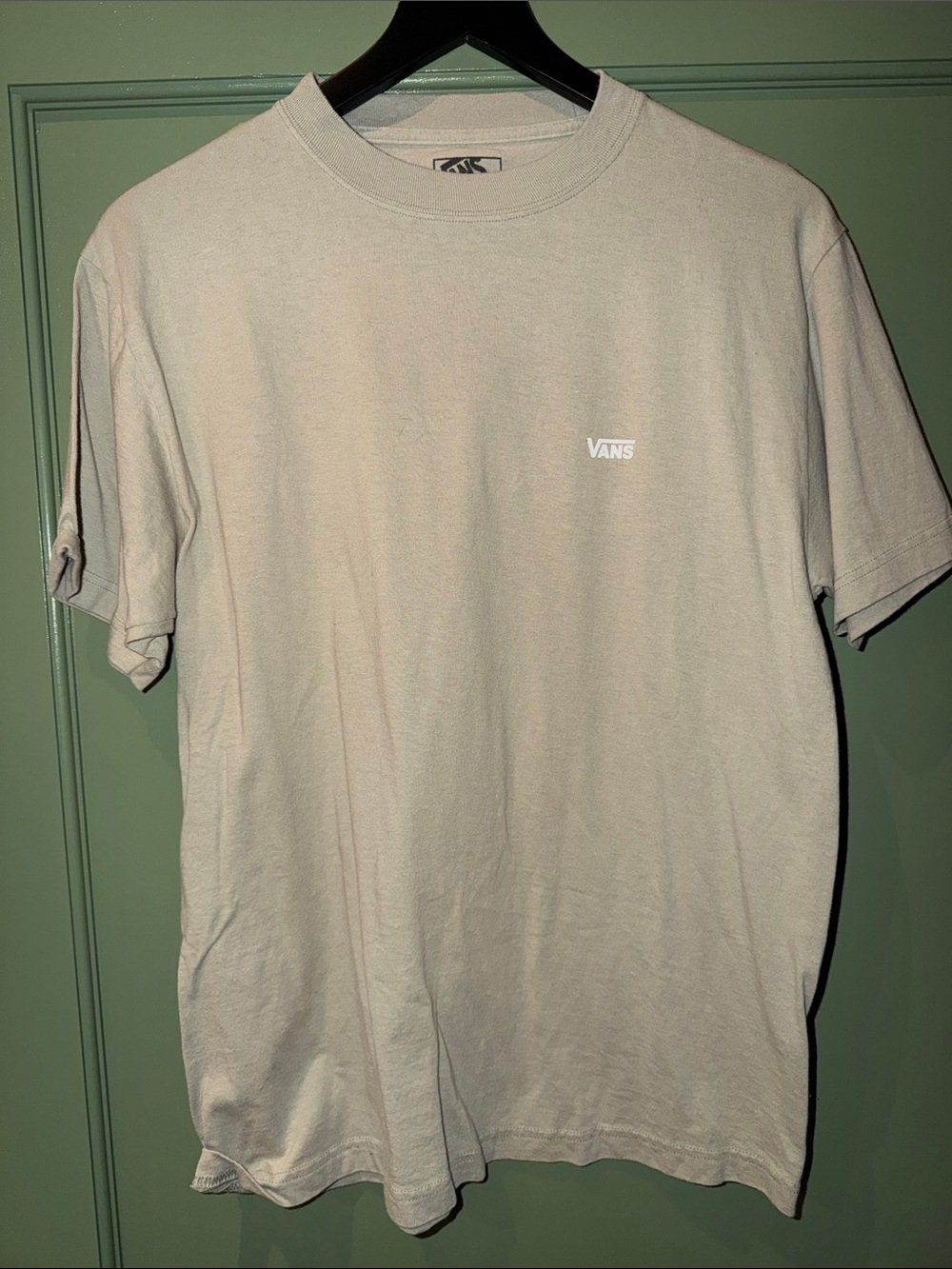 Vans Short Sleeve Crew T-Shirt in Light Beige with Small Chest Logo